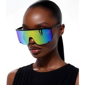 Women Silver Mirror Lens Outdoor Car Eyewear Sunglasses  Trendy Streetwear Gafas